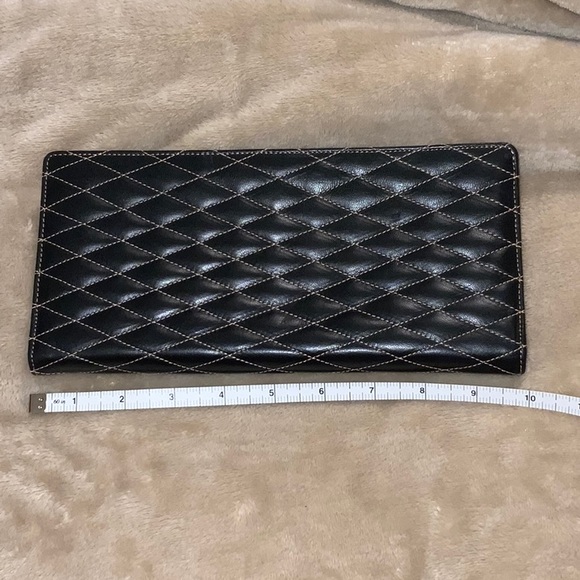 TUSK Black/Tan Leather Envelope Clutch/Wallet - Picture 13 of 14